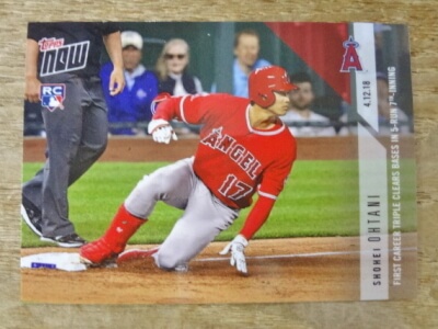 大谷 翔平 2018 TOPPS NOW FIRST CAREER TRIPLE CLEARS BASES IN 5-RUN 7-INNING