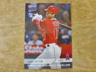 大谷 翔平 2018 TOPPS NOW 近代野球史上 4人目に、同じ月に4本塁打以上・25奪三振以上を記録