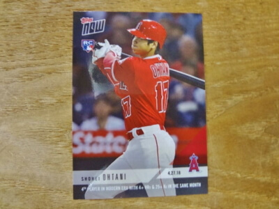 大谷 翔平 2018 TOPPS NOW 4TH PLAYER IN MODERN ERA WITH 4+ HRs & 25+ Ks IN THE SAME MONTH