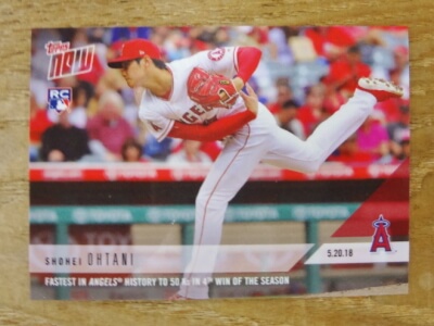 大谷 翔平 2018 TOPPS NOW FASTEST IN ANGELS HISTORY TO50 Ks IN 4TH WIN OF THE SEASON