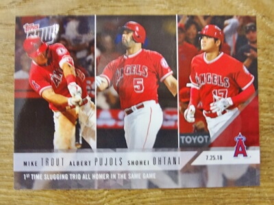 大谷翔平&M・トラウト&A・プホルス 2018 TOPPS NOW 1ST TIME SLUGGING TRIO ALL HOMER THE SAME GAME